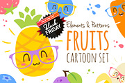BLACK FRIDAY! Fruits cartoon set, a Food Illustration by SunnyWS (Thumbnail 1 of 8)
