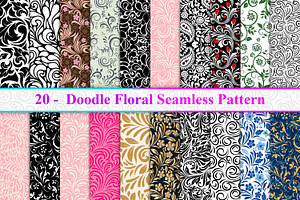 Doodle Floral Seamless Pattern, a Pattern Graphic by Digital Studio