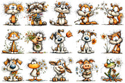 Quirky Spring Animal Clipart, an Illustration by OK Design (Thumbnail 3 of 6)