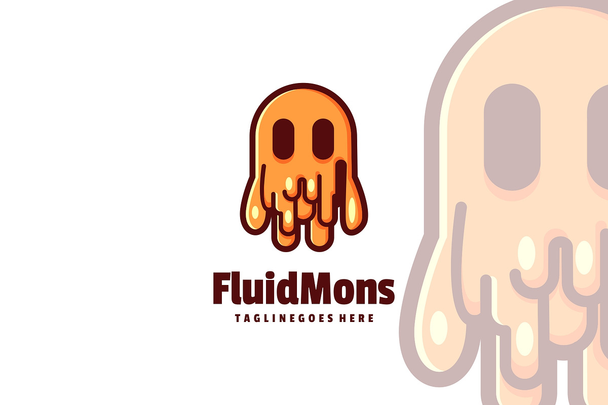 Fluid Monster Mascot Cartoon Logo., a Branding & Logo Template by ModalTampang