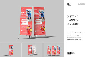 X Stand Banner Mockup
