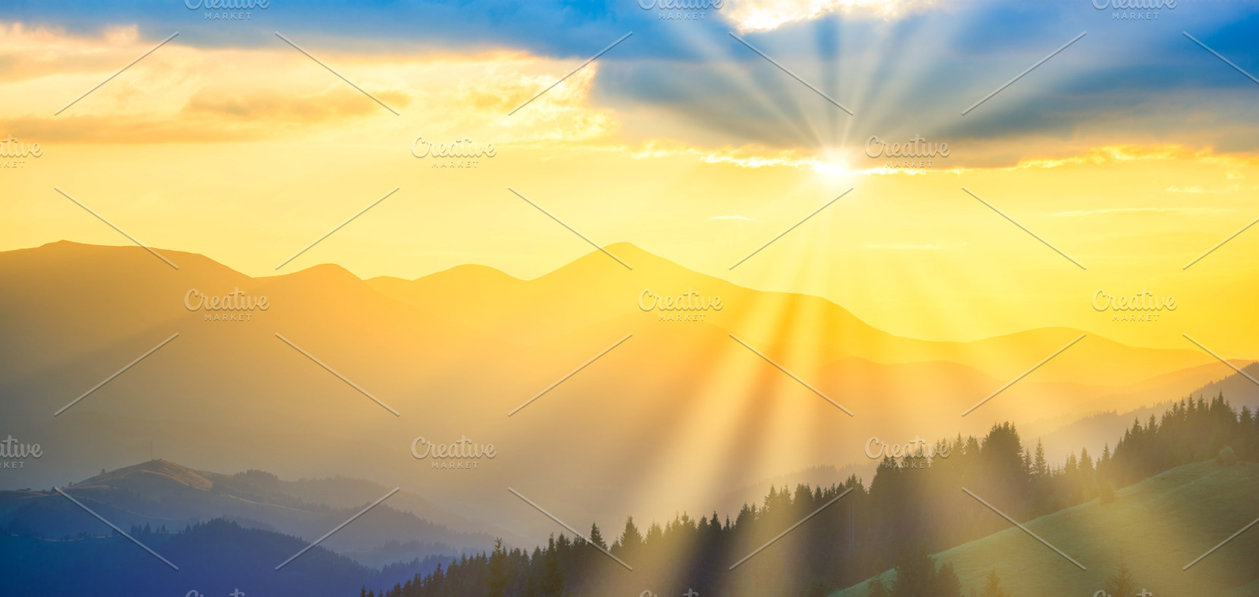 Beautiful sunset in the mountains, a Nature Photo by Vapi