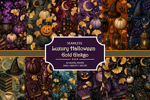 Luxury Halloween Gold Ginkgo Paper