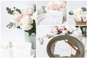 Vintage Peony Wedding Mockups Bundle