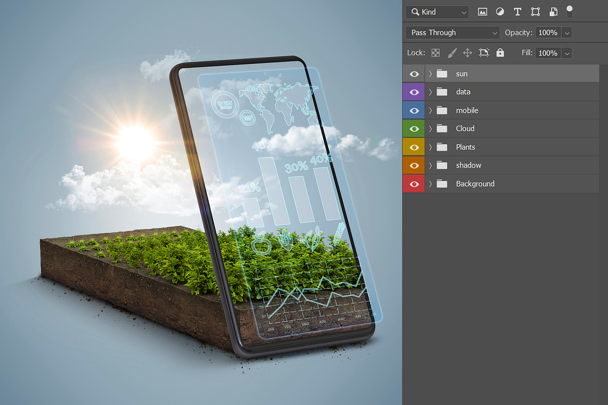 Digital or online farming concept, a Technology Illustration by Nomad (Photo 4 of 4)