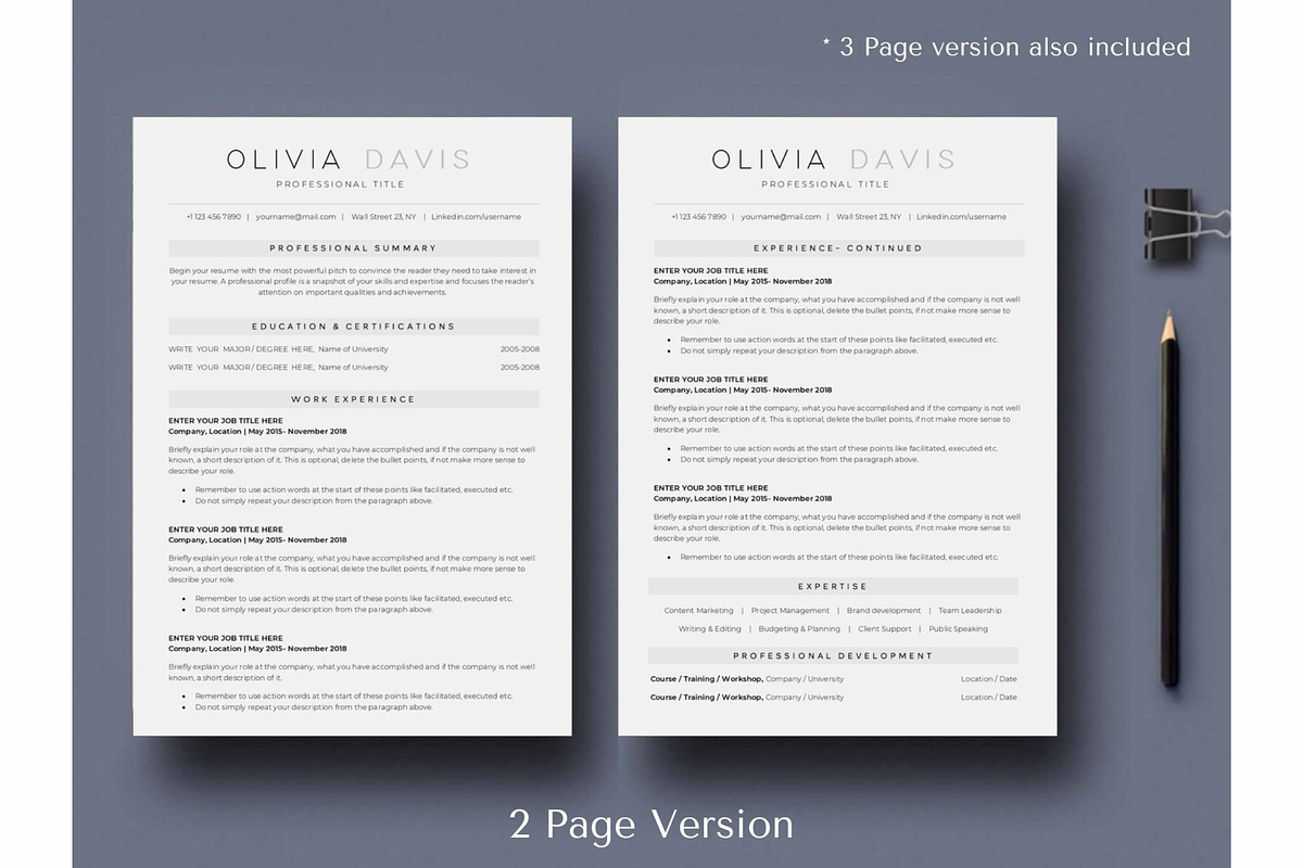 Word resume & cover letter template, a Resume Template by Climbwithelevator (Photo 2 of 10)