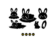 Cute Fluffy Bunny Clipart, an Illustration by designvectx (Thumbnail 3 of 3)