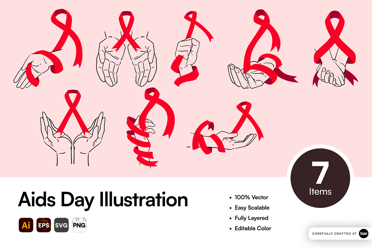 AIDS Awareness Day Illustration Pack, a Graphic by SLAB! Design