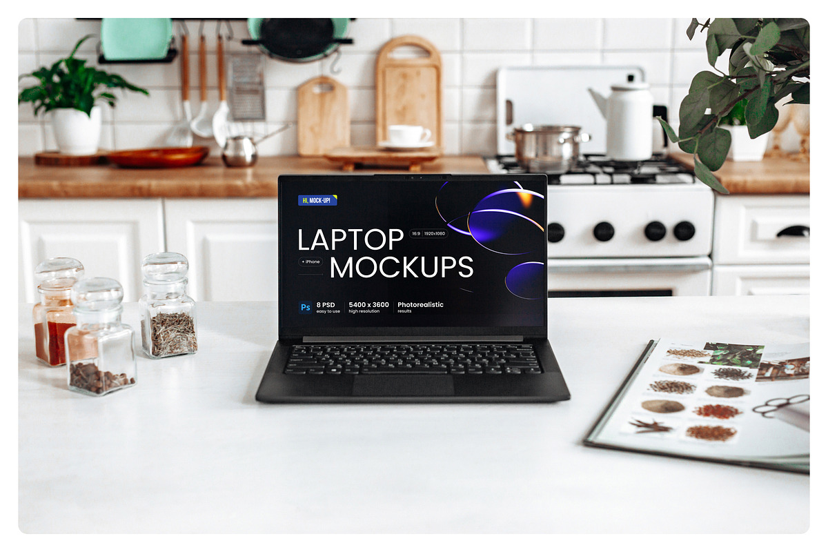 Device PSD Mockups | LAPTOP + IPHONE, a Mac Mockup by Hi, Mock-Up! (Photo 2 of 9)