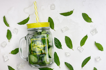 Fresh summer organic lemonade drink, a Food & Drink Photo by E+A Store