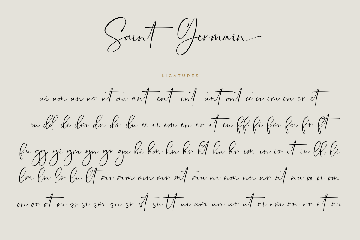 Saint Germain – Handwritten Font, a Script Font by Fikryal Studio (Photo 14 of 15)