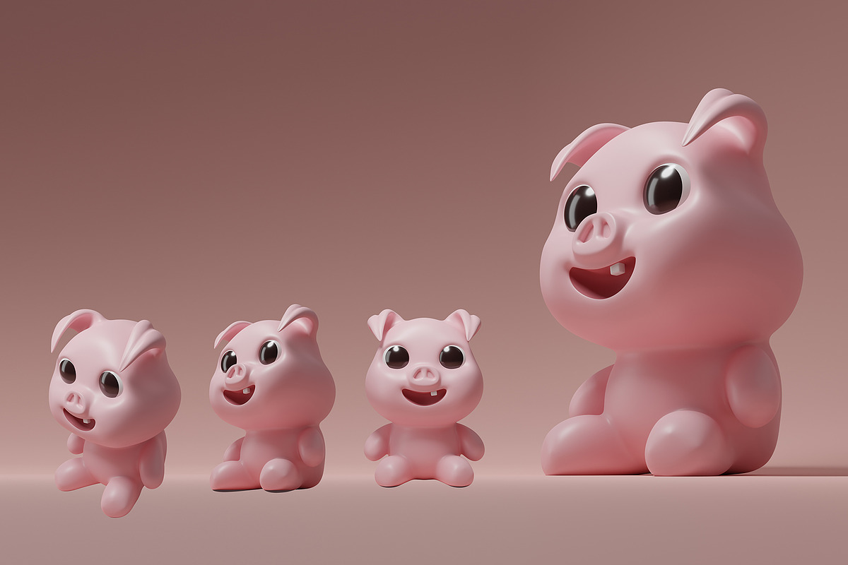3D Cute Piggy Character, an Animal 3D Model by Artnivora.Std (Photo 2 of 2)
