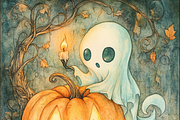 Spooky Cute Ghost, a Background Graphic by Printable Treasure (Thumbnail 6 of 8)