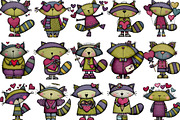 Valentine's Whimsical Raccoon Clipar, an Illustration by Designking (Thumbnail 3 of 5)