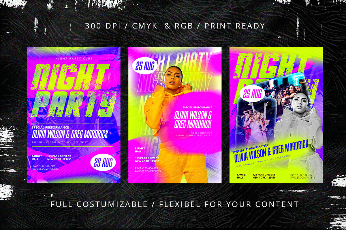 6 Flyers Night Party Template - PSD, a Flyer Template by Azruca (Photo 1 of 3)