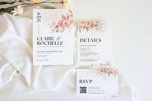 Terracotta Wedding Invite Template