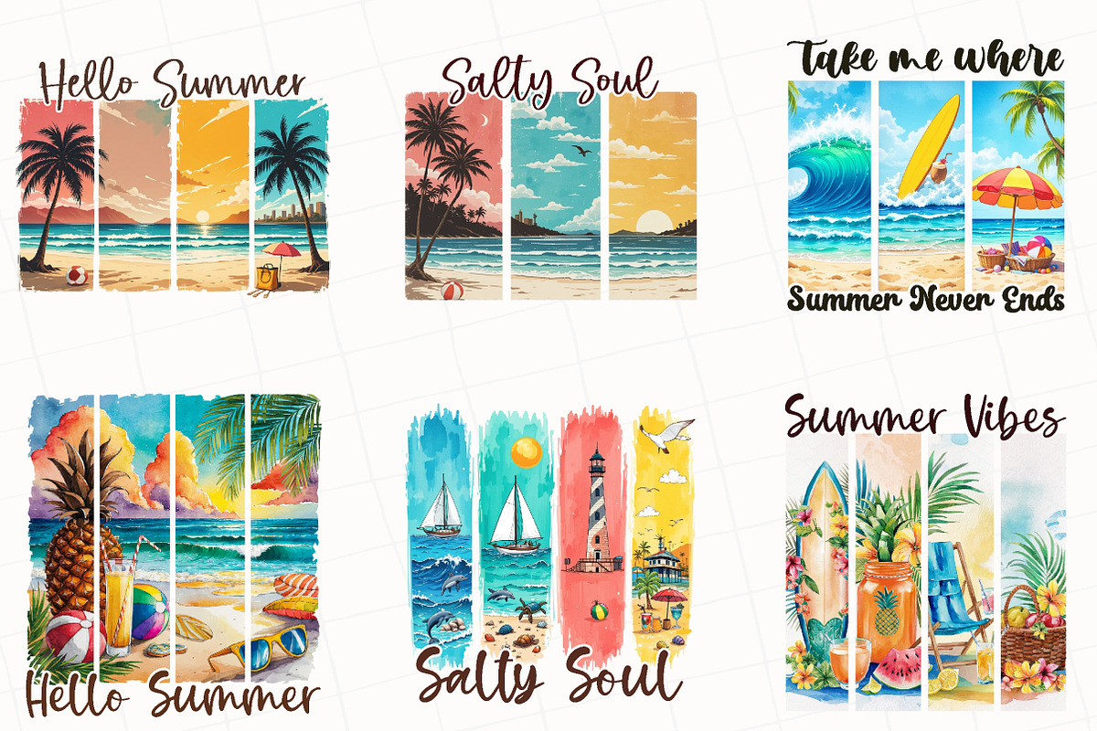Summer Brushstroke Sublimation, an Illustration by OK Design (Photo 2 of 4)