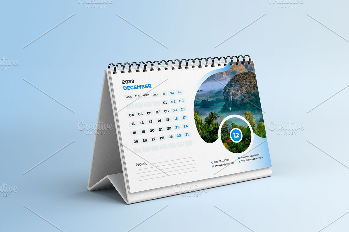 Desk Calendar Template 2023, a Templates & Theme by Mk_Studio (Photo 3 of 3)