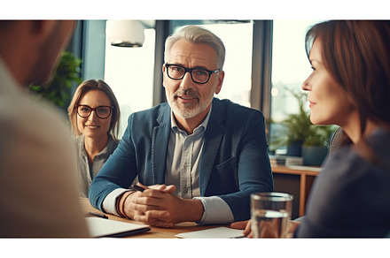 financial advisor meeting with, a Business Photo by Neirfy