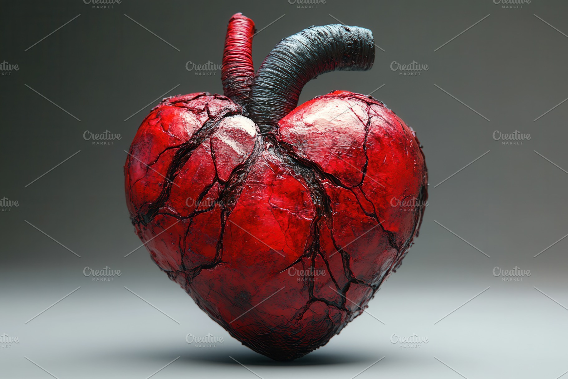 Artistic representation of a cracked, a Photo by Tanuart