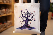 Watercolor Halloween Tree Clipart, an Illustration by Rose Art (Thumbnail 5 of 7)