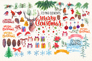 watercolor christmas clipart, an Illustration by Art & Things (Thumbnail 12 of 12)