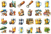 Vintage Summer Beer Clipart, an Illustration by Sublimation Artist (Thumbnail 2 of 6)