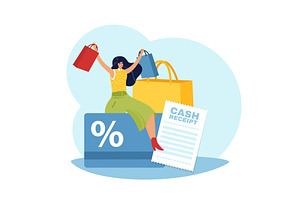 Discount and loyalty card. Happy, a Person Illustration by YummyBuum