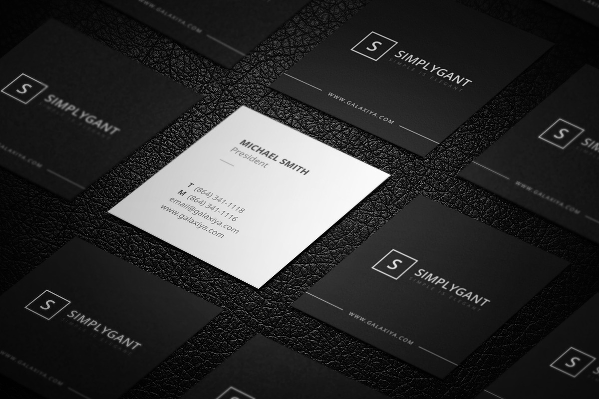 Minimal Square Business Cards, a Business Card Template by Galaxiya (Photo 2 of 13)