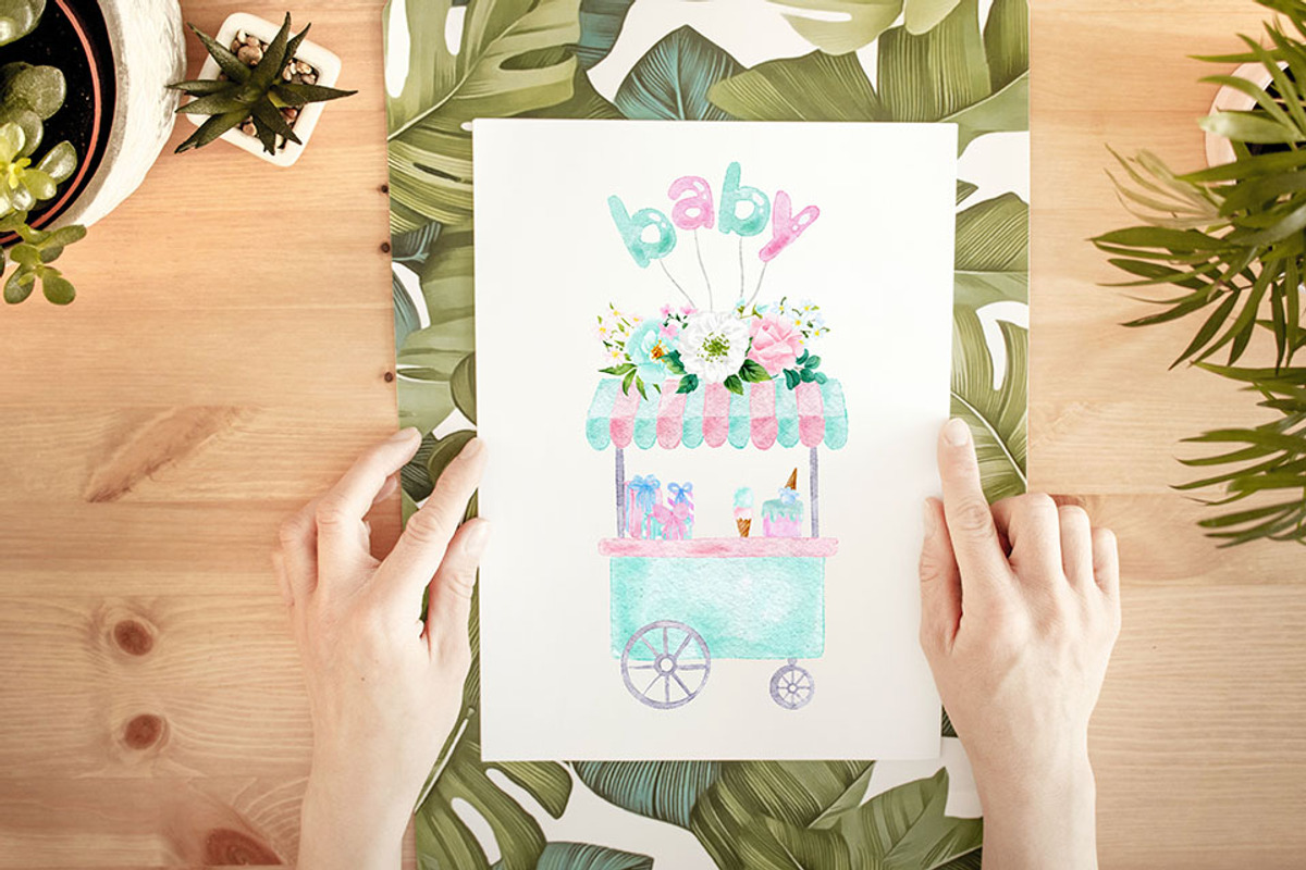 Bunny's ice cream shop clipart, an Animal Illustration by heyiamalice (Photo 9 of 13)
