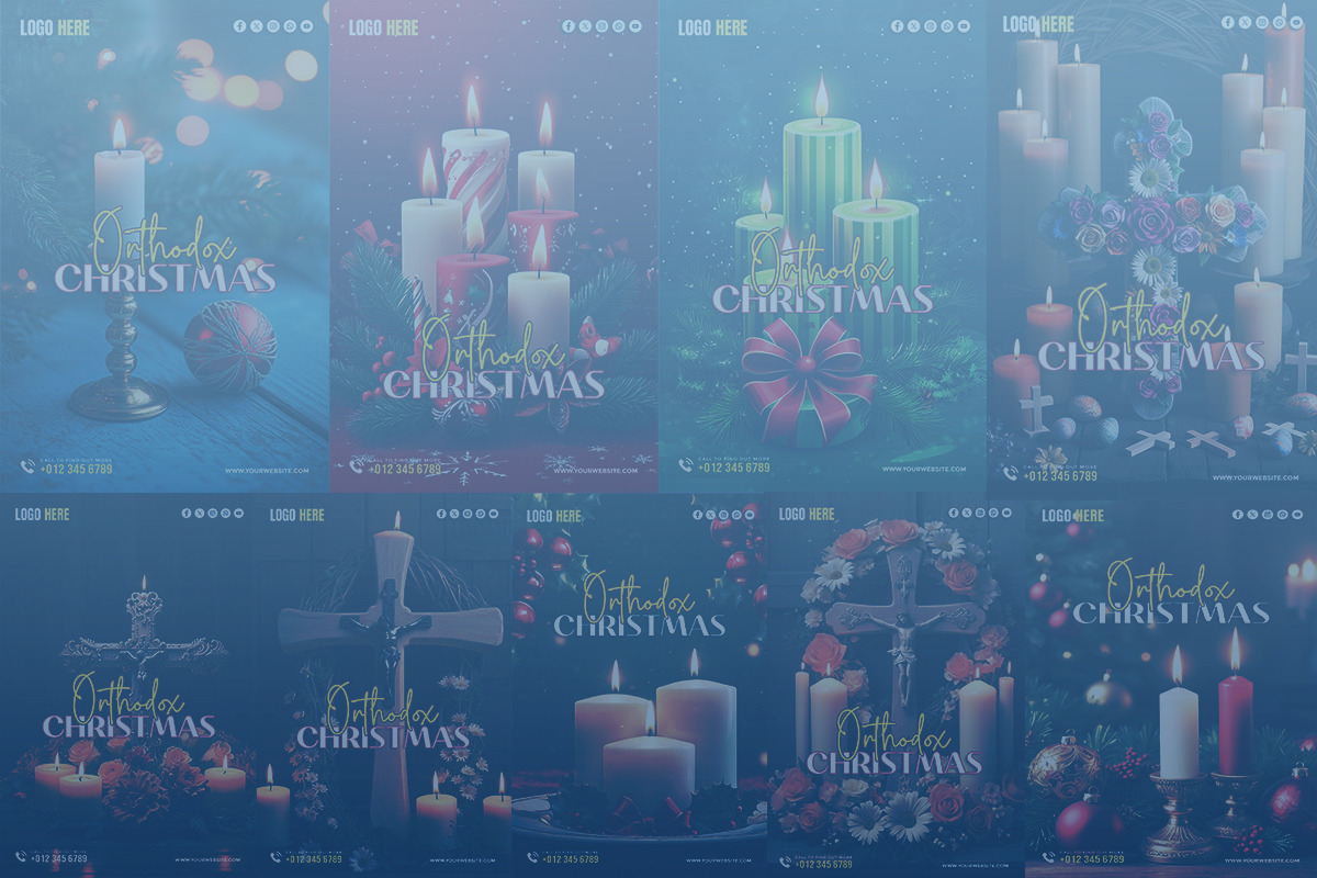 Orthodox Christmas Template Bundle, a Social Media Template by gstudiovect21 (Photo 2 of 7)