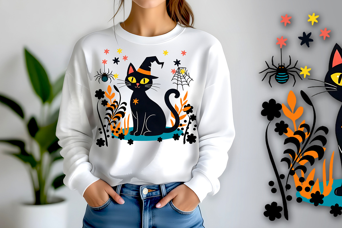 Halloween Cat in the Meadow, an Animal Illustration by Sharon Schwalbe (Photo 5 of 5)