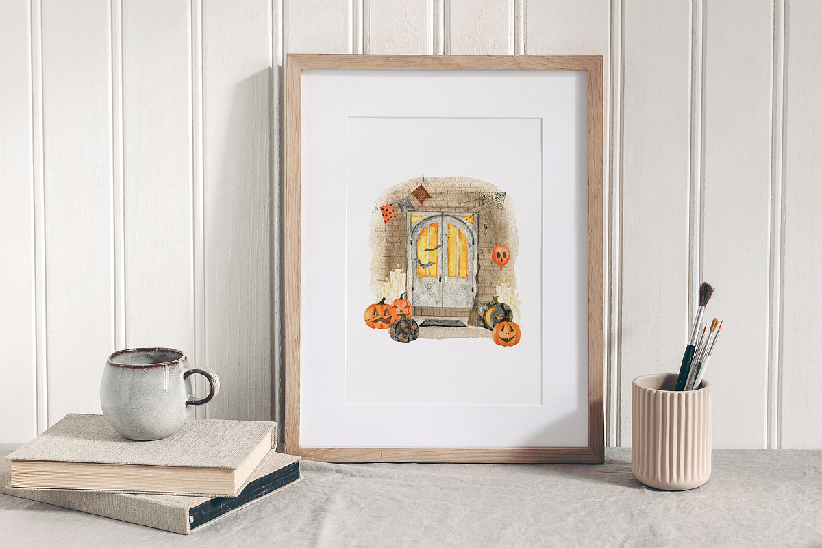Cozy Halloween watercolor collection, a Seasonal Illustration by LiChu Art (Photo 6 of 28)