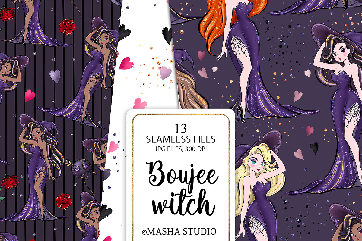 Boujee Witch Seamless Digital Papers, a Graphic by Masha  Studio (Photo 7 of 7)