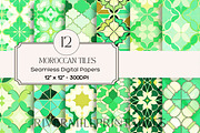 Moroccan Tile Seamless Backgrounds, a Background Graphic by Rivermill Printables (Thumbnail 1 of 6)