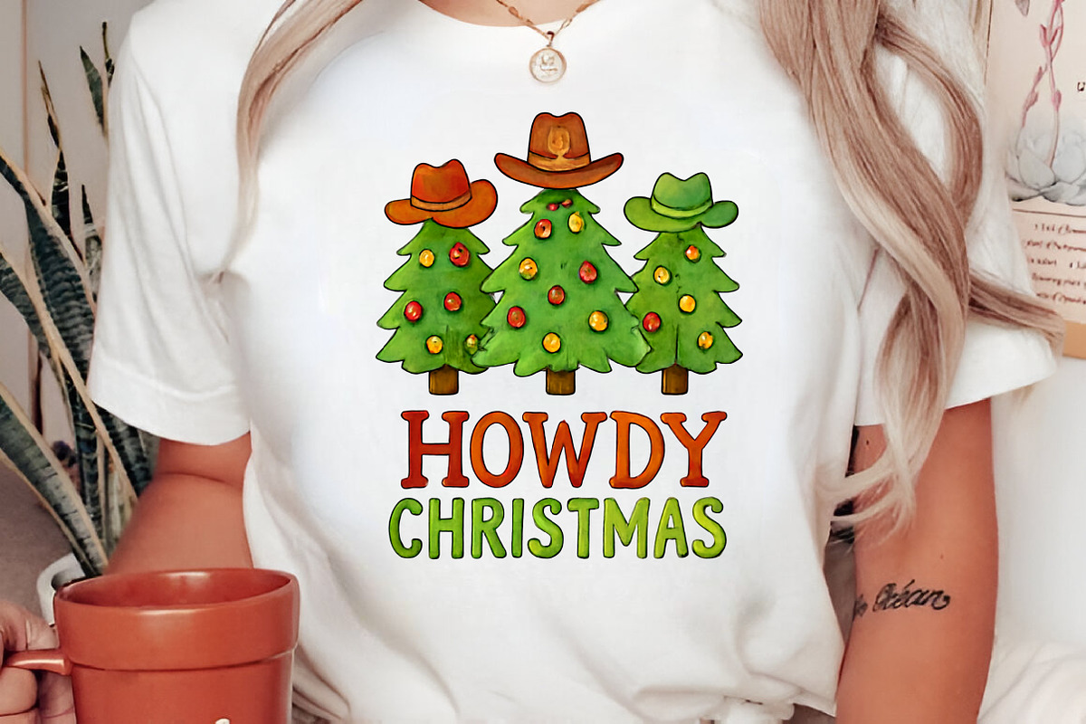 Howdy Christmas Tree Sublimation, an Illustration by Libby Wishes (Photo 6 of 6)