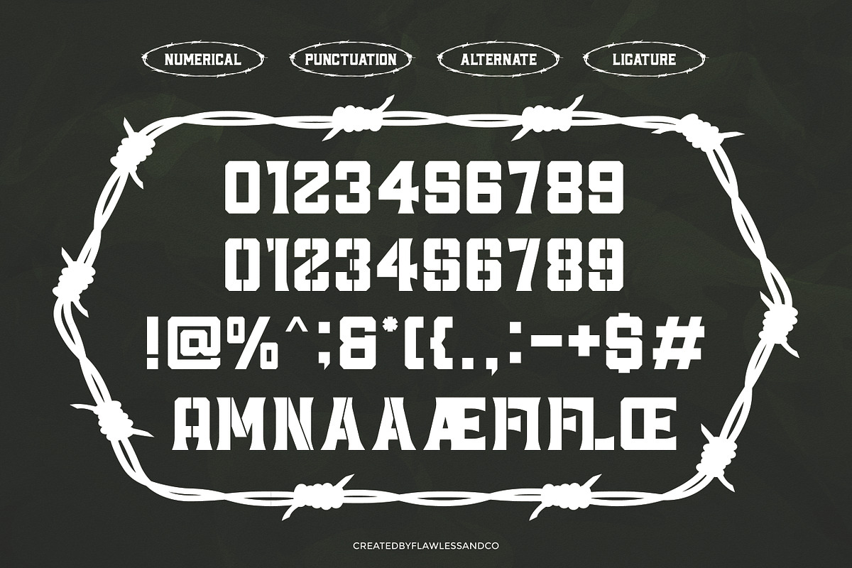 Gunsman - Millitary Display Serif Fo, a Font by Flawless And Co (Photo 8 of 10)