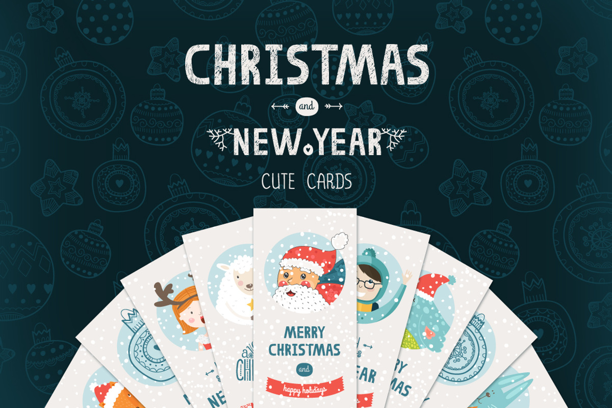 10 Christmas greeting cards, an Animal Illustration by tatiletters (Photo 1 of 5)