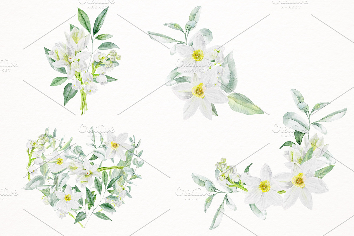 Daffodil & lilies of valley flowers, a Decorative Illustration by MyLittleMeow (Photo 6 of 8)
