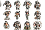 Whimsical Easter Baby in Bunny, an Illustration by DreamArtGraphic (Thumbnail 2 of 5)