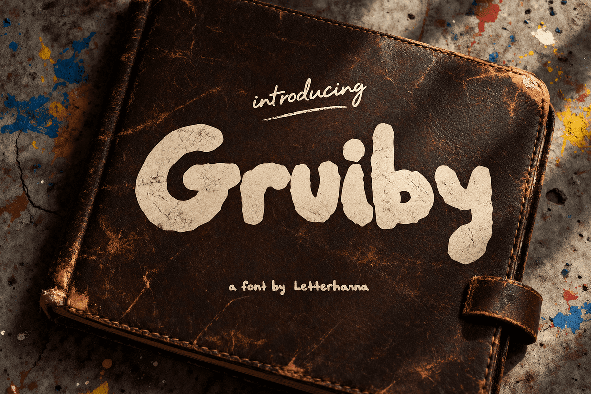 Gruiby Bold Bubble Rough Font, a Handwritten Font by Letterhanna Studio (Photo 1 of 9)