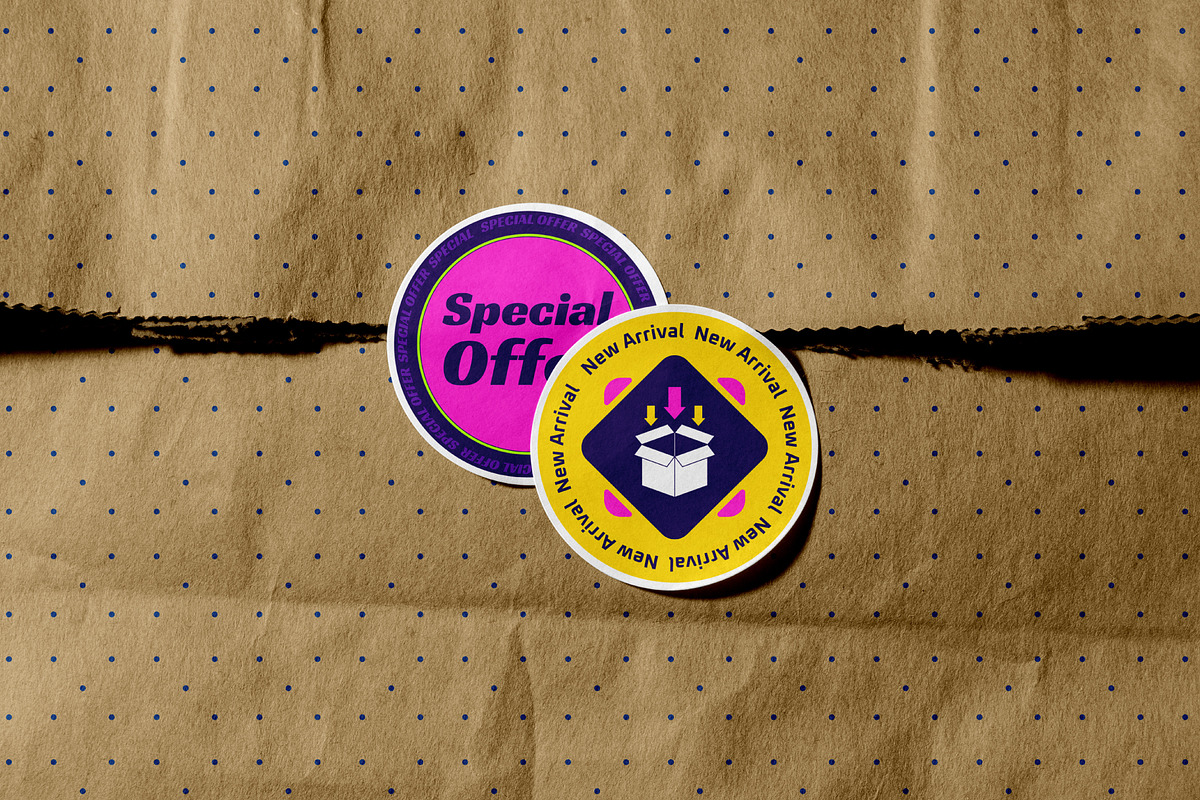 Retro Promotional Round Sticker Pack, a Decorative Illustration by IMG Visuals (Photo 6 of 8)
