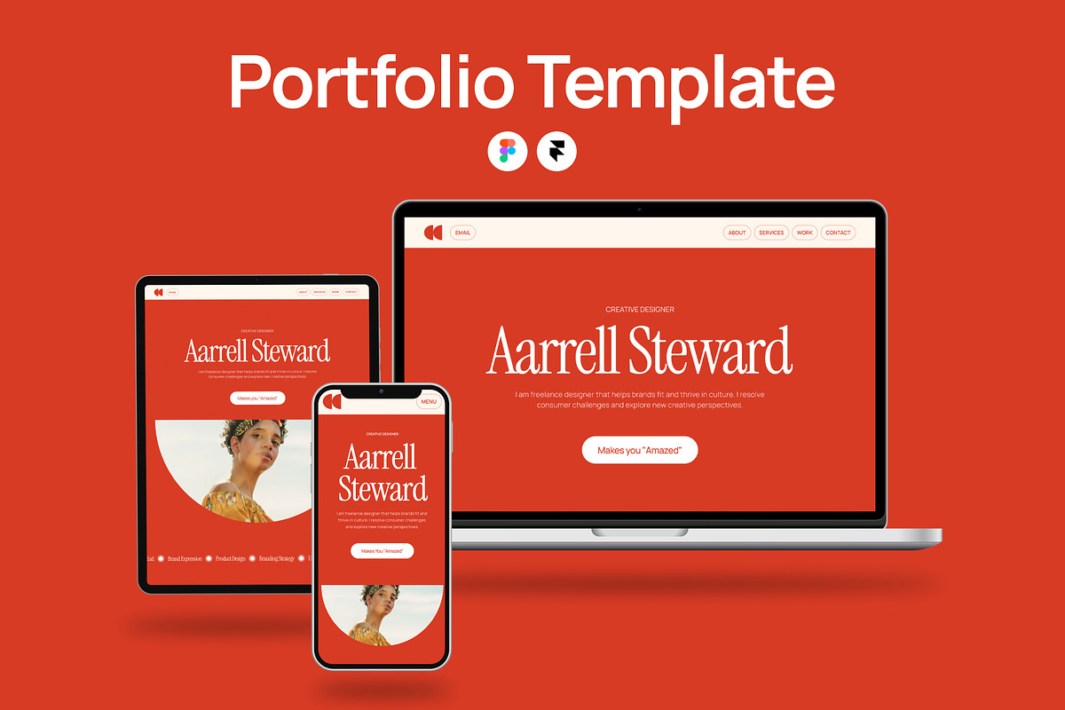Aarrell Steward - Portfolio Template, an UI Kit Template by Kami Agence (Photo 1 of 5)