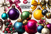Christmas Baubbles Cliparts, a Seasonal Illustration by ThatsDesignArt (Thumbnail 1 of 16)