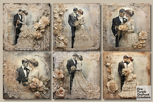 Vintage Wedding Couples Scrapbook