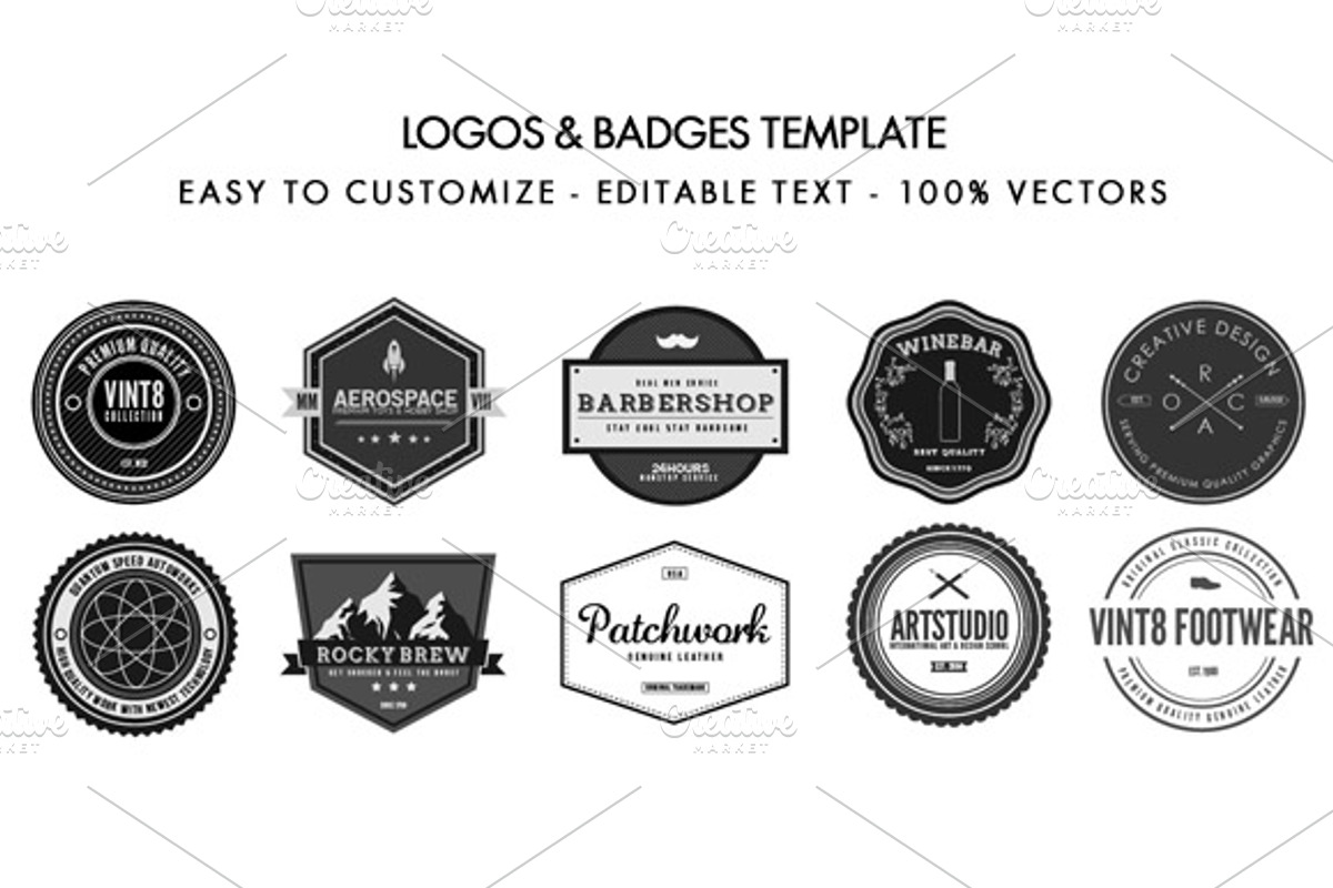 Vintage Logos & Badges #2, a Branding & Logo Template by ORCA Creative Store (Photo 2 of 5)