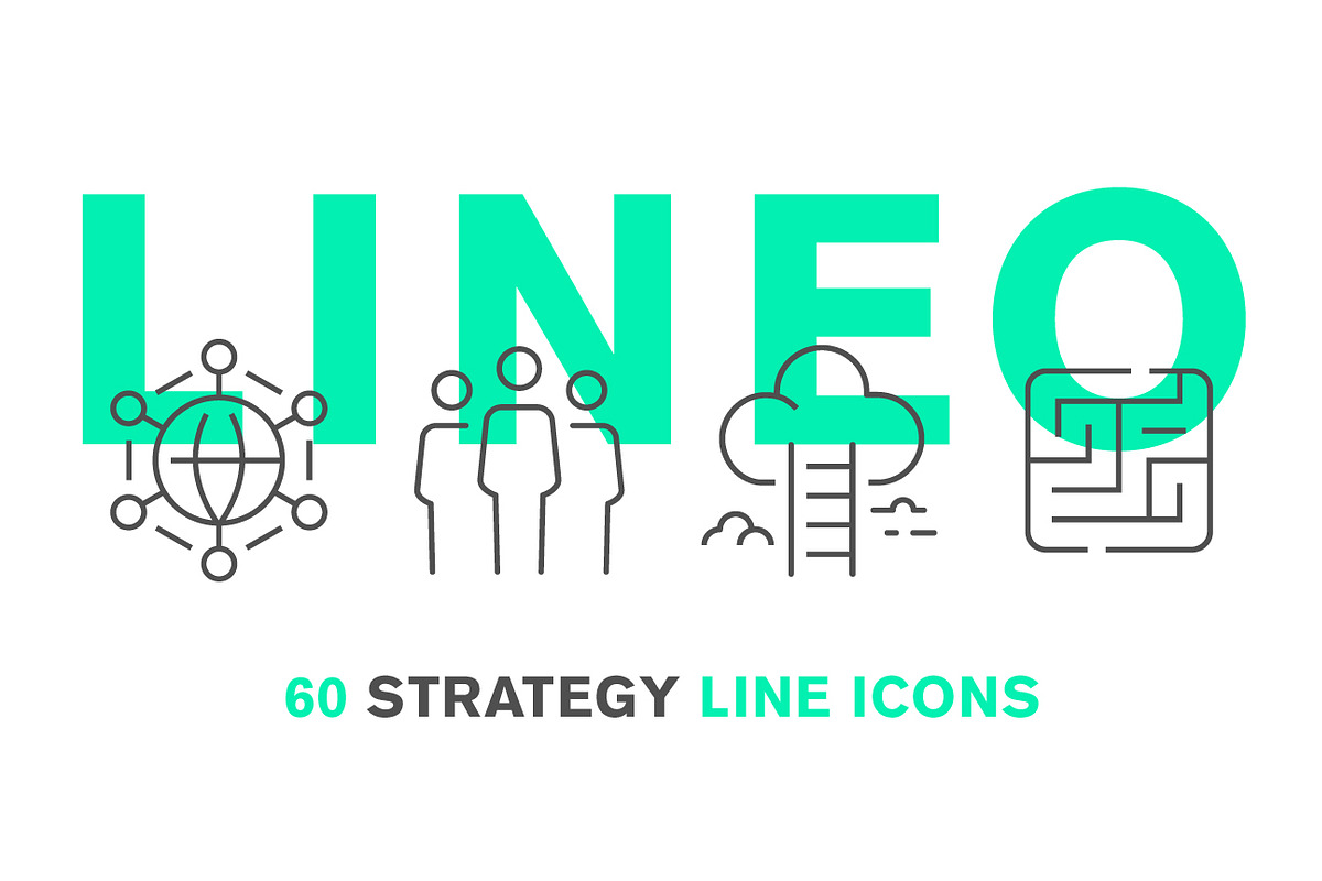 LINEO - 60 STRATEGY ICONS, an Outline Icon by sharpnose