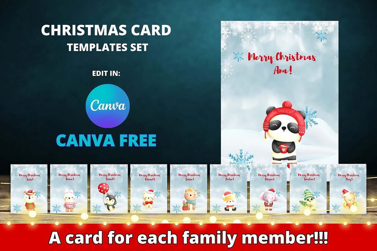 Christmas Card Templates Canva Set, a Card Template by Ellis Art (Photo 1 of 5)