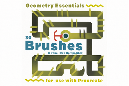 Geometric Brushes for Procreate, a Brush Add-On by https.em.a