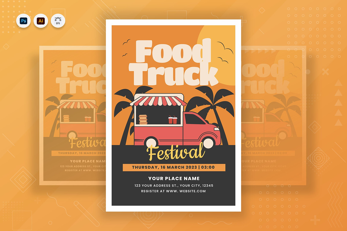 Food Truck Poster, a Poster Template by Fannan Studio